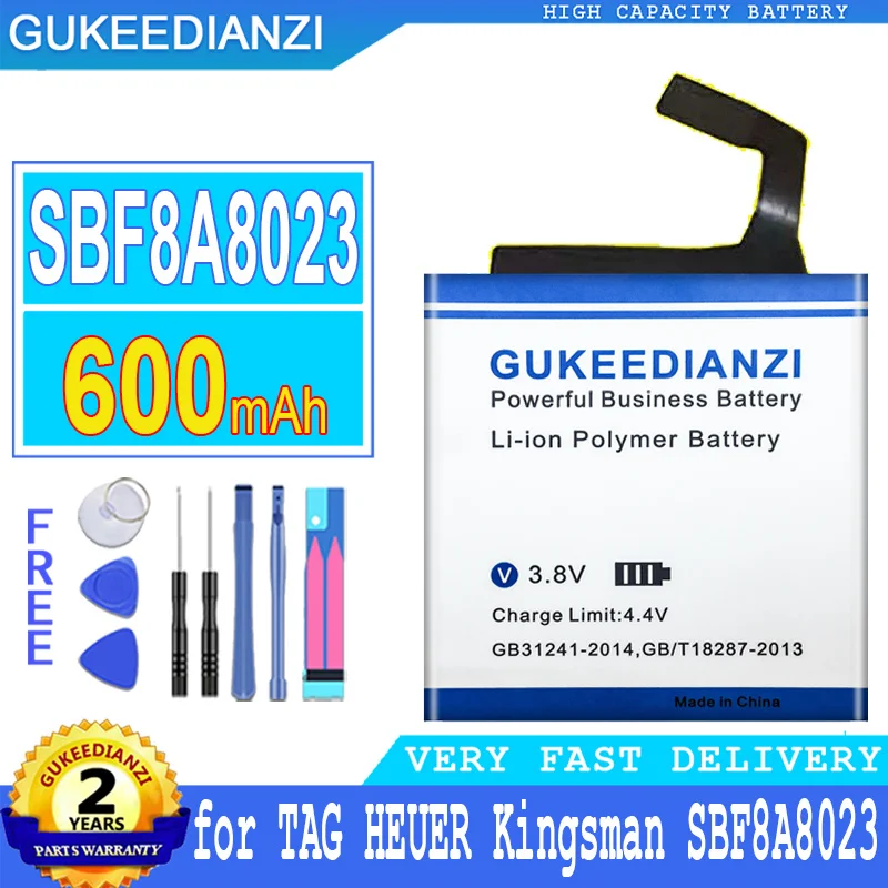 

600mAh GUKEEDIANZI Battery for TAG heuer connected Kingsman SBF8A8023 smartwatch Big Power bateria