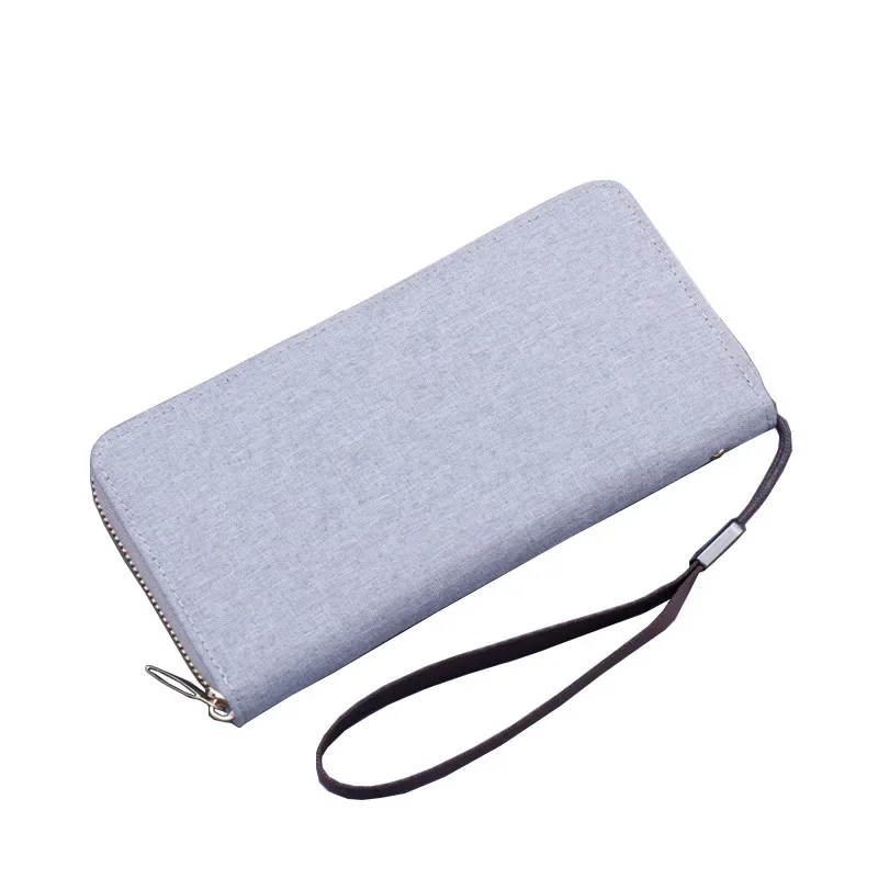 Men Zipper Purse Large Capacity Practical Hand Wallet Man Canvas Fashion Male Long Section Wallet