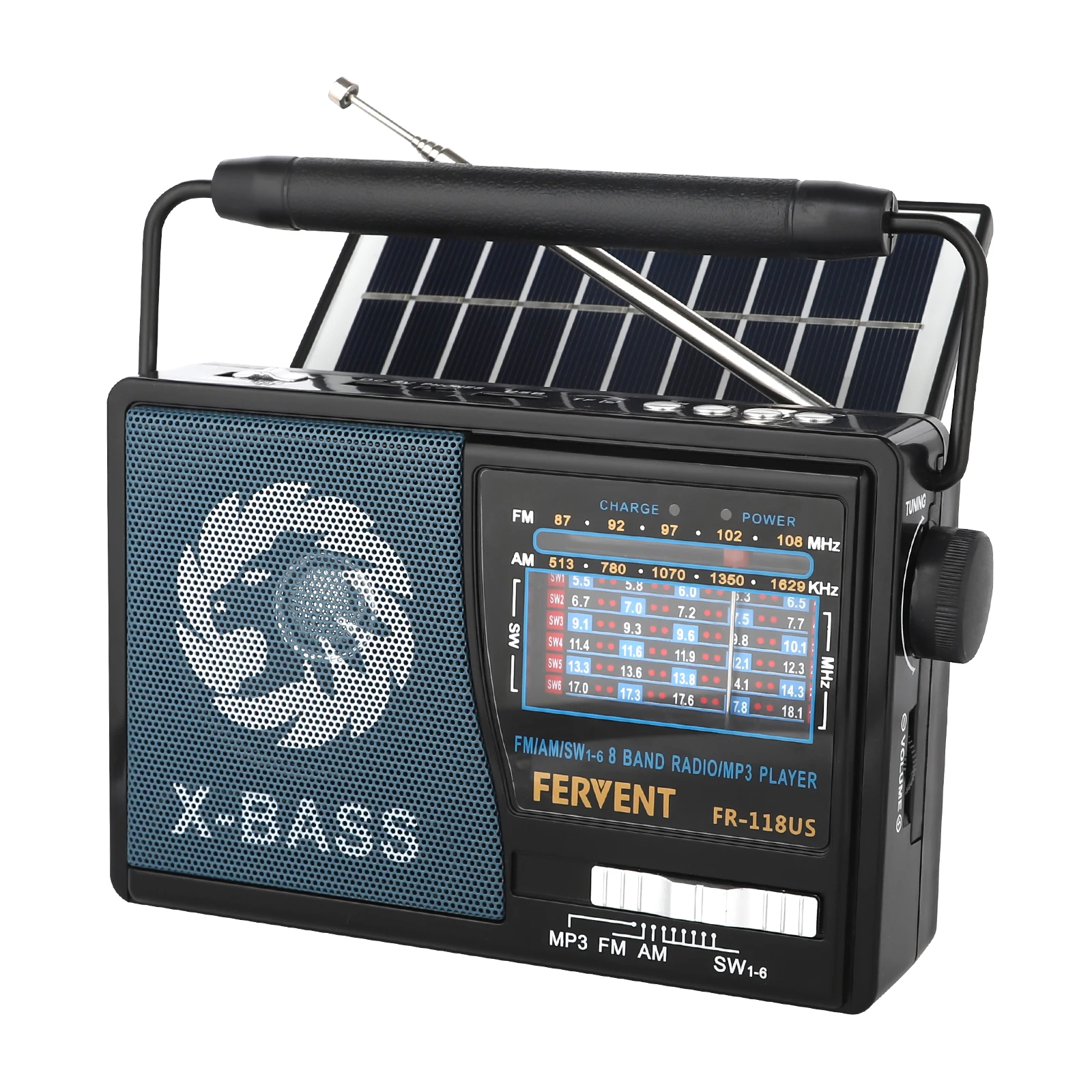 

Портативное радио Solar AM/FM с фонариком, выход 3 Вт FM/AM/SW1-6/USB/TF-динамик, подходит для дома и улицы