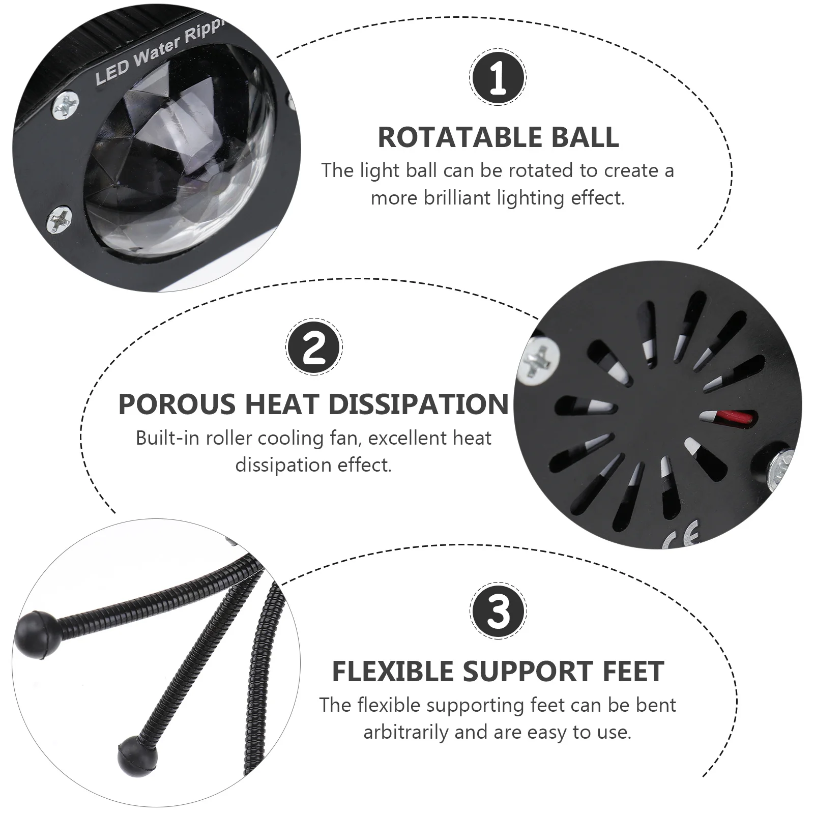 7 ألوان LED كرة دوارة ضوء الصوت عن بعد المنشط مرحلة الحفلات ديسكو الإضاءة تموج تأثير العارض #1