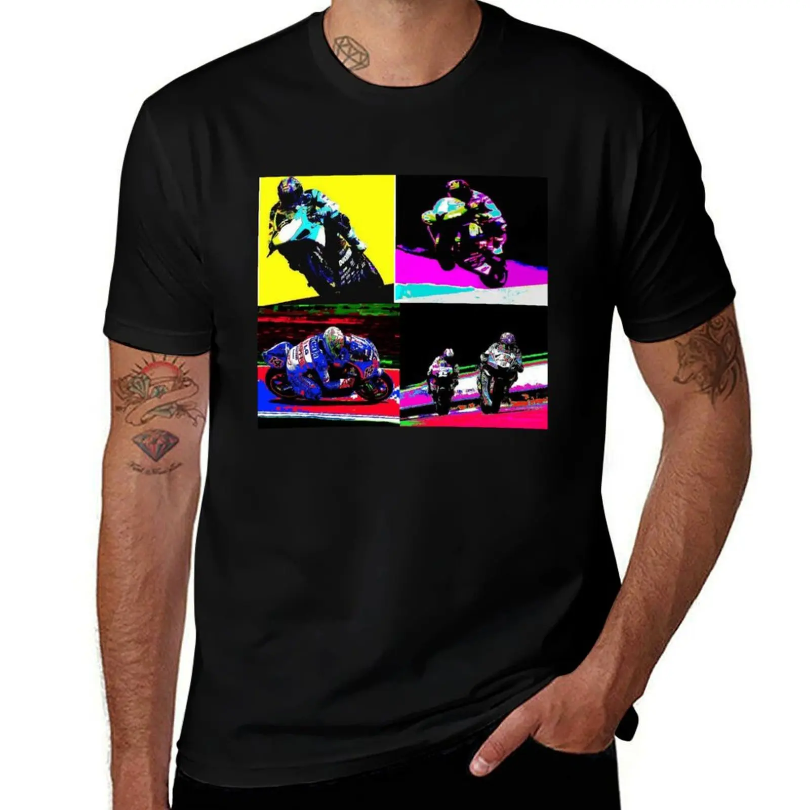 

MOTO GP FOUR SQUARE T-Shirt t shirts for man cotton funny t shirts for man pack white