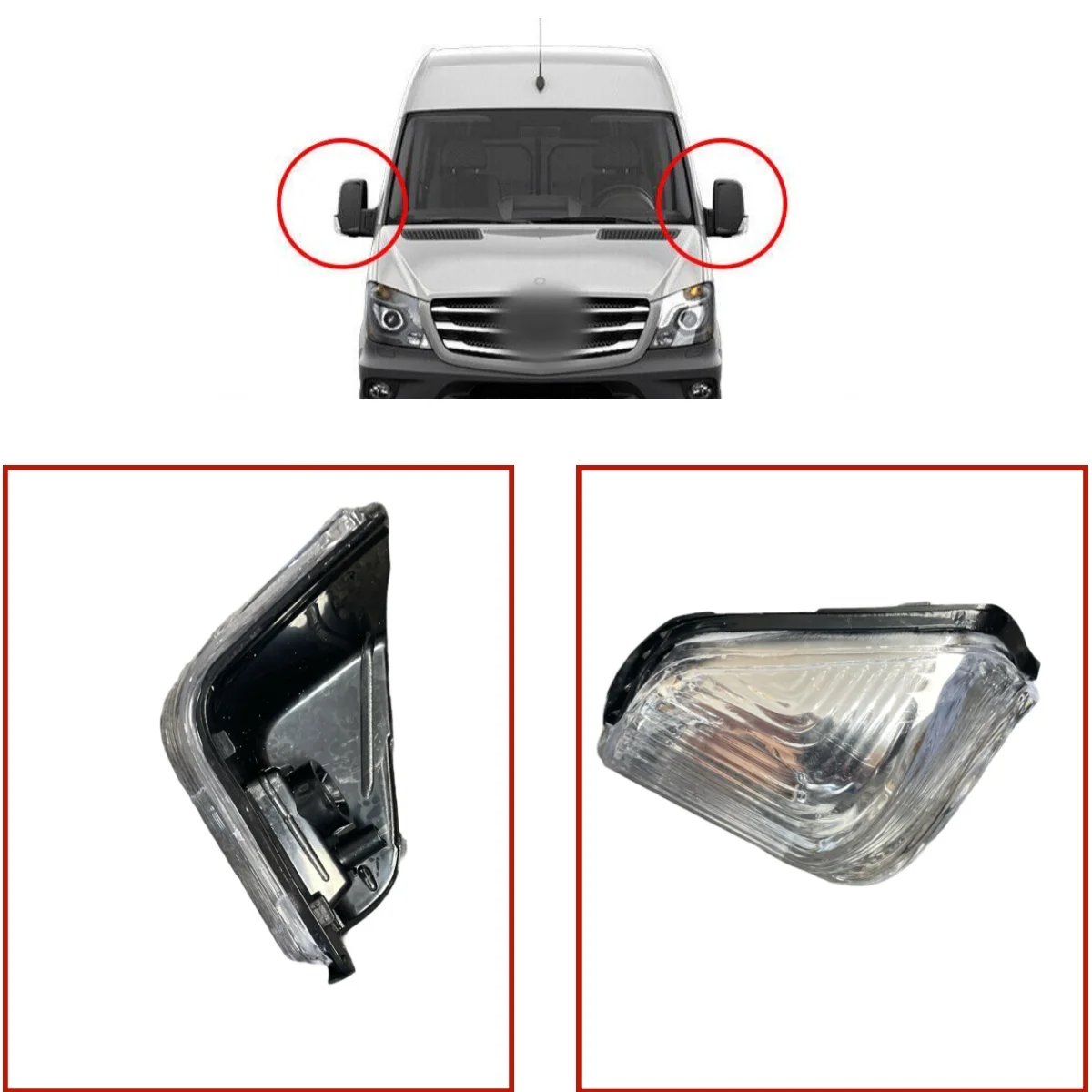 A0018229020 Automobiles Mirror Indicator Repeater Lens Left Right For Mercedes Sprinter 2006 Onward Turn Signal Indicator Lamp