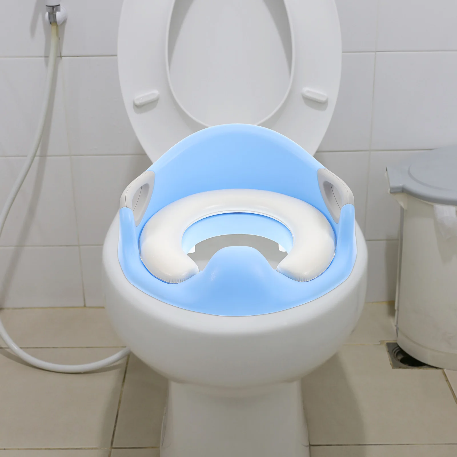 

Children Toilet Trainer Rings Toddler Training Baby Pu Potty Handle Premium Material Safety Design Colorful Attract