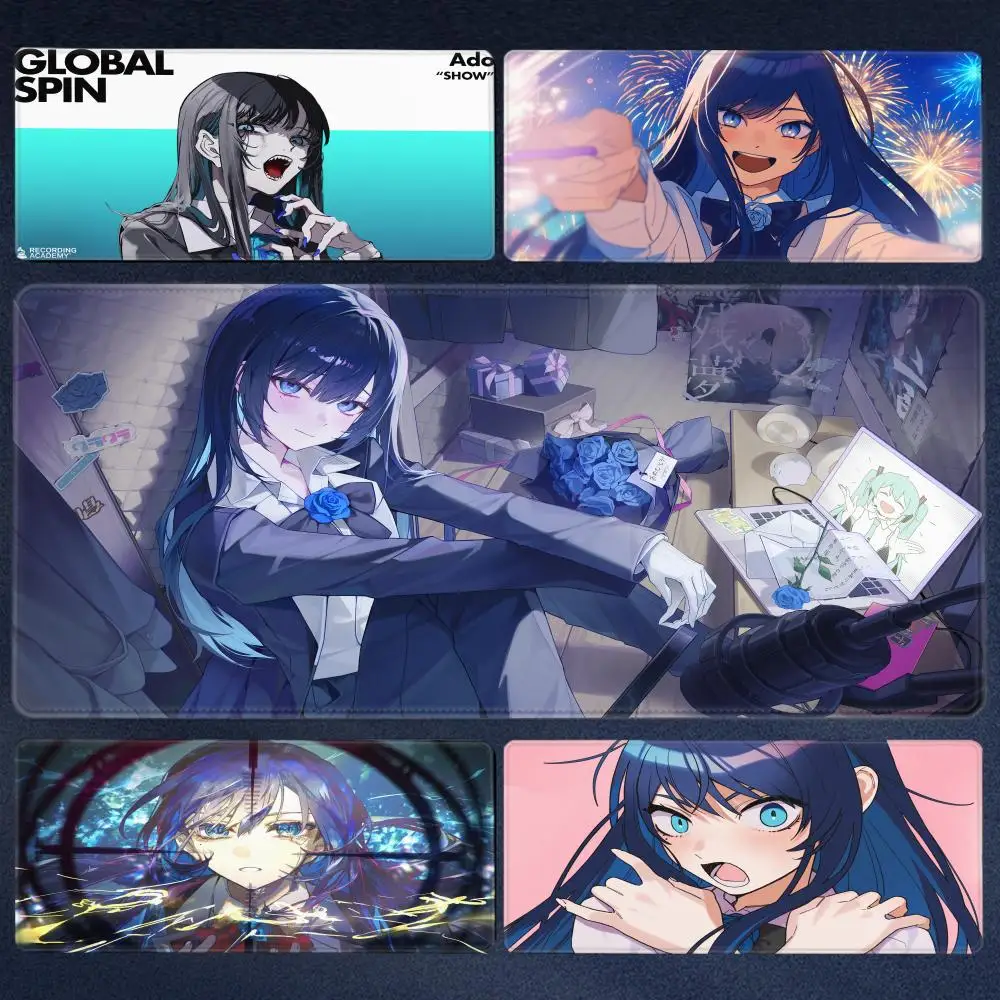 

A_ado 1000x500 Rubber Lock Edge Mouse Pad 3mm Super Big Computer Desk Mat Offices Accessories Virtual Idol Kawii Keyboard Pad