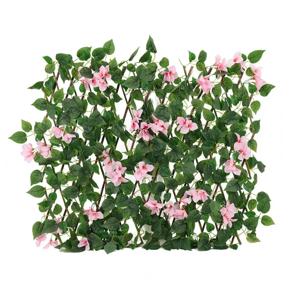 Artificial Hedge Panel Expandable Artificial Fence Expandable Artificial Flower Privacy Fence Panel Uv Resistant Fake Ivy Screen