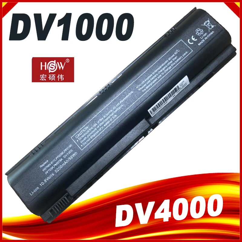Batería para portátil HP Pavilion dv1000 dv4000 dv5000 para Compaq Presario C300 C500 M2000 V2000 V4000 V5000 HSTNN-DB09