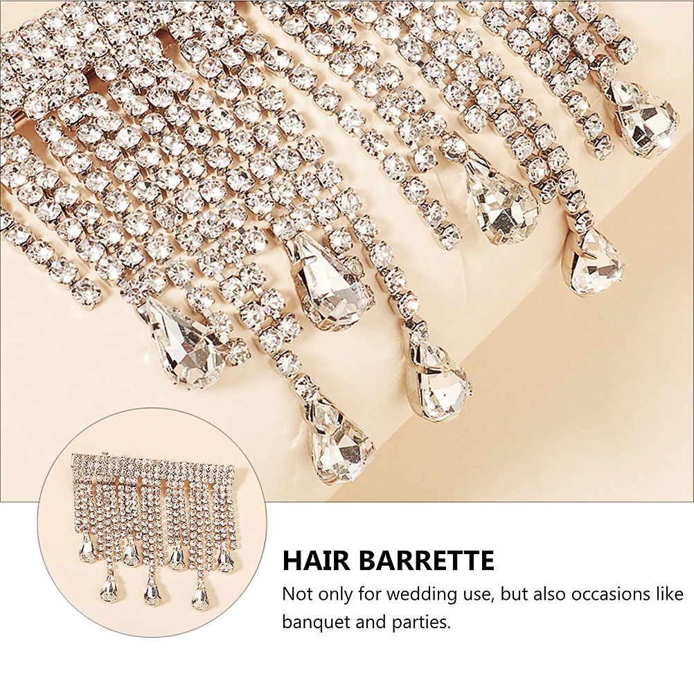 

Tassel Hair Clip Rhinestone Barrette Beautiful Wedding Banquet Parties Diamond Look Fine Workmanship Practical Aesthetic Chic