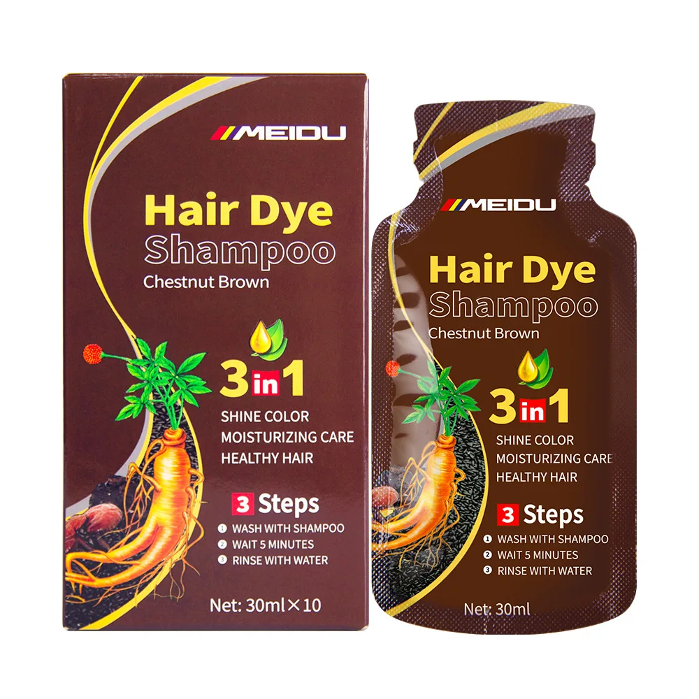 30ml Hair Dye Shampoo 3in1 Darkening Hairs Instant Gray To Black Polygonum Multiflorum Natural Coloing Cover for Women