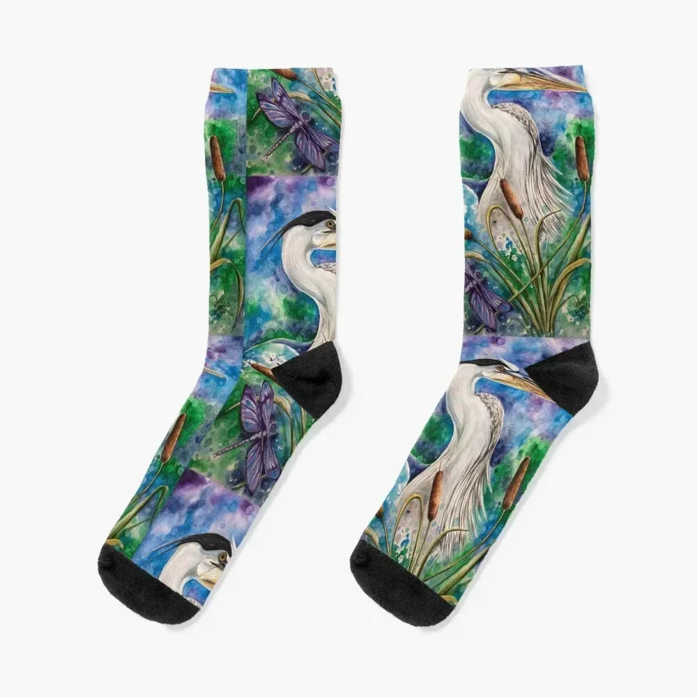 Great Blue Heron Socks winter custom sports Stockings man aesthetic Boy Socks Women's