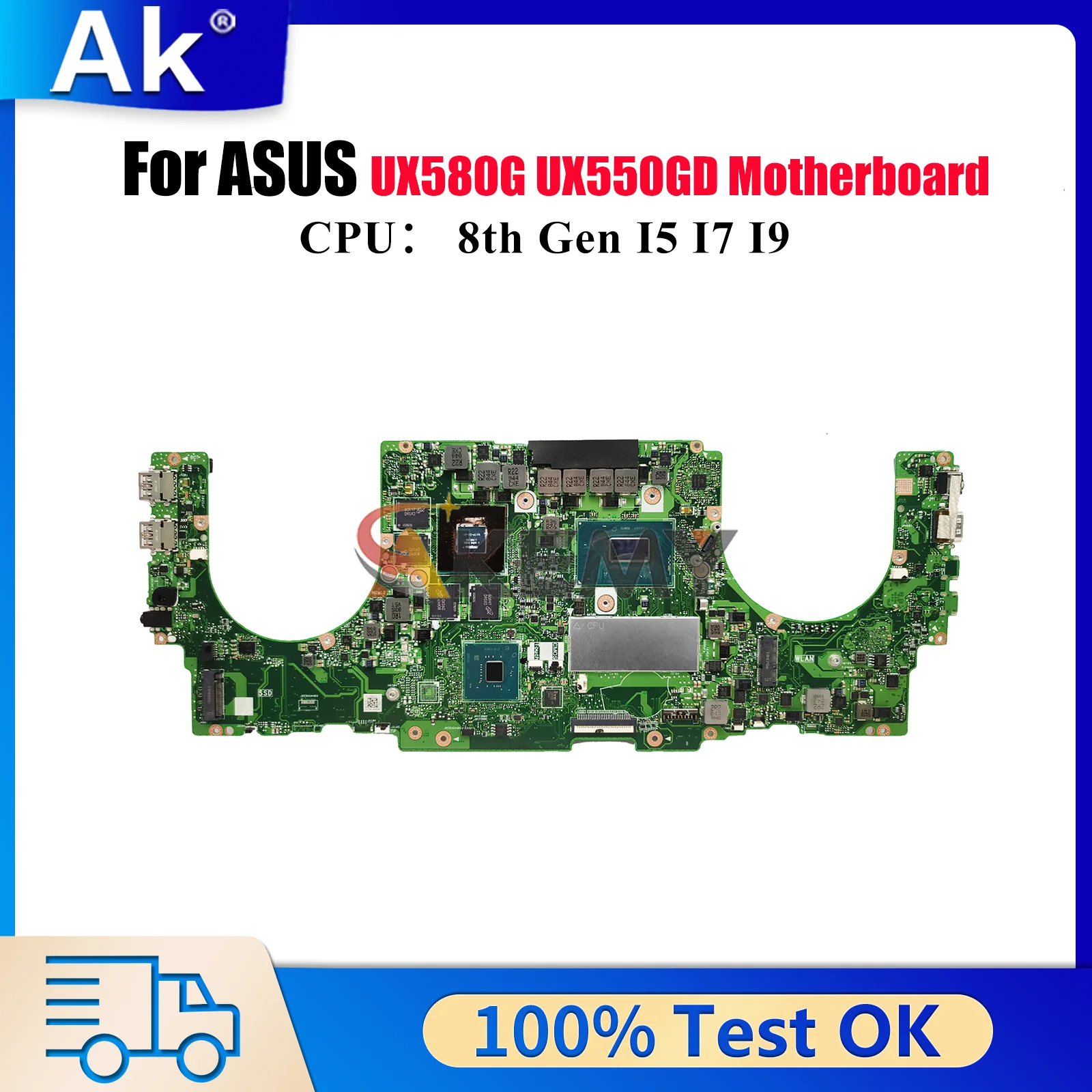 

UX550GD Материнская плата для ноутбука ASUS ZenBook UX580G UX550 UX55VD UX55VE Материнская плата для ноутбука с процессором I5 I7 I9 100% tests OK stk