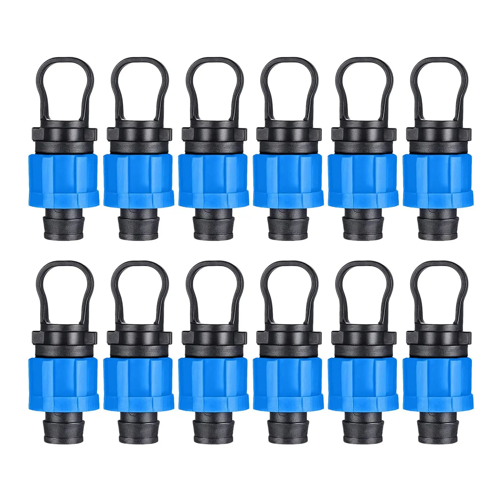 

12 Pcs Drip Irrigation Tubing End Cap Plug 1/2 Inch Universal End Cap Fitting, Compatible with 16-17mm Drip Tape Tubing