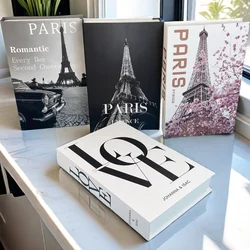 Paris Rome Milan Openable Luxury Fake Book Storage Box Decorative Books Home Decor Coffee Table Bedroom Interior Decoration