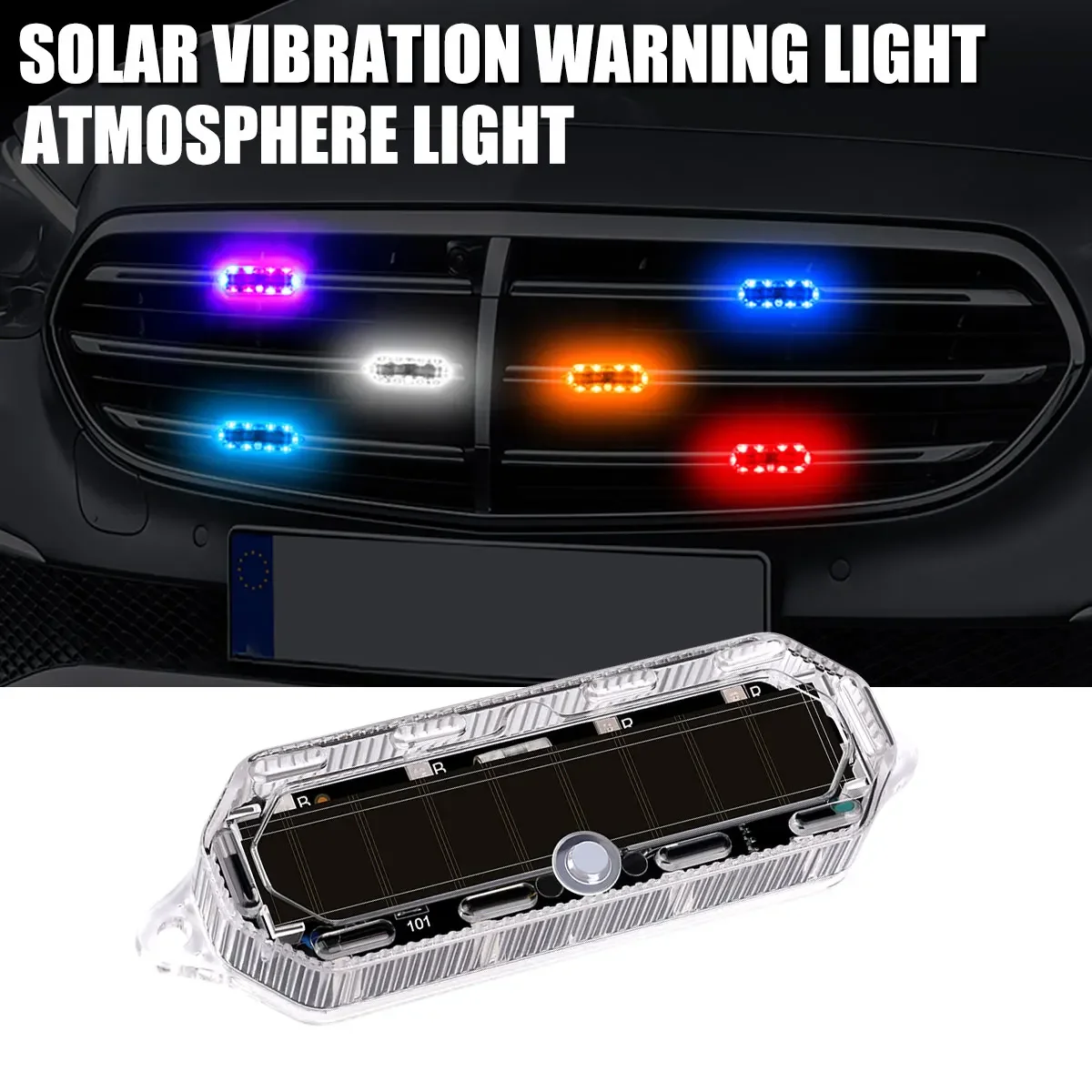 1pc Solar Wireless LED Solar Strobe Light Waterproof for Motorcycle Car Bike Truck Anti-collision Warning Light Signal Lamp