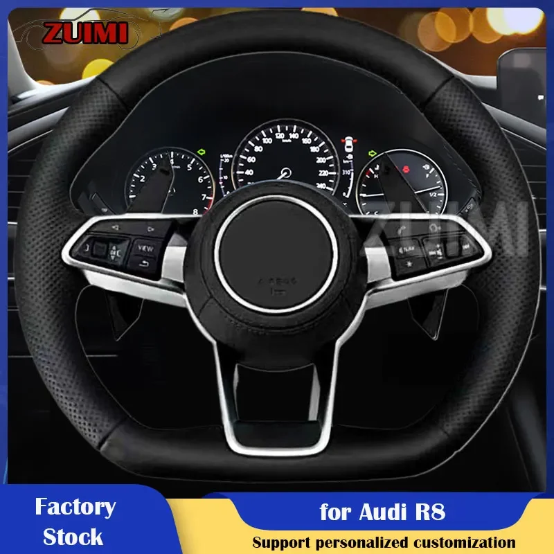 

Car Steering Wheel Plus Paddle Shifter for Audi A4 A5 A6 R8 Q3 Q5 S3 S4 S5 S6 S7 Full Leather Perforated Steering Wheel Control