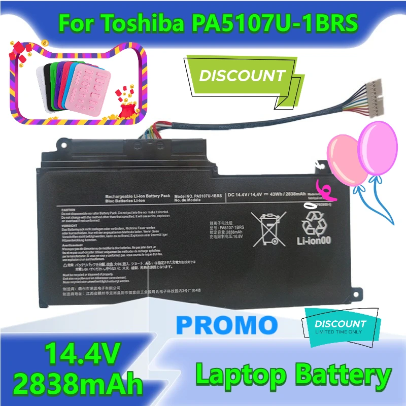 

NEW 14.4V 2838mAh for Toshiba PA5107U-1BRS S40-A S40T-A S50-A S55-A L55T S55T Laptop Batteries