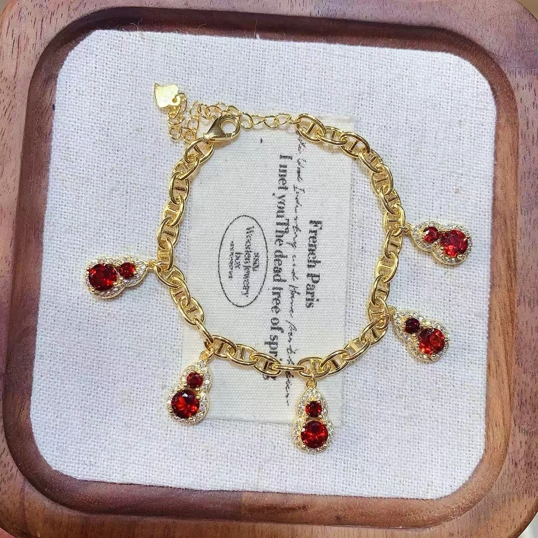 

KJJEAXCMY Natural Garnet Bracelet S925 silver , electroplated locking color process, high clarity Full of luster Support testing