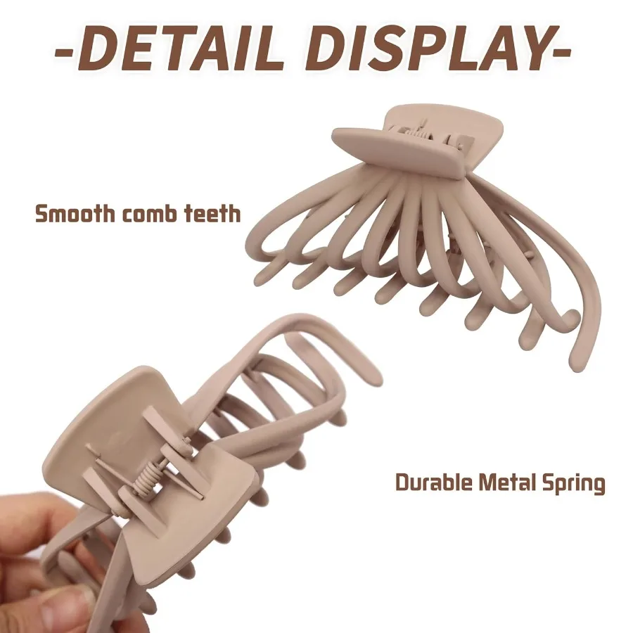 Pinzas para el cabello mate extragrandes para cabello grueso, paquete de 4,75, accesorios para el cabello para mujeres y niñas, ideales para acordes y todos los días
