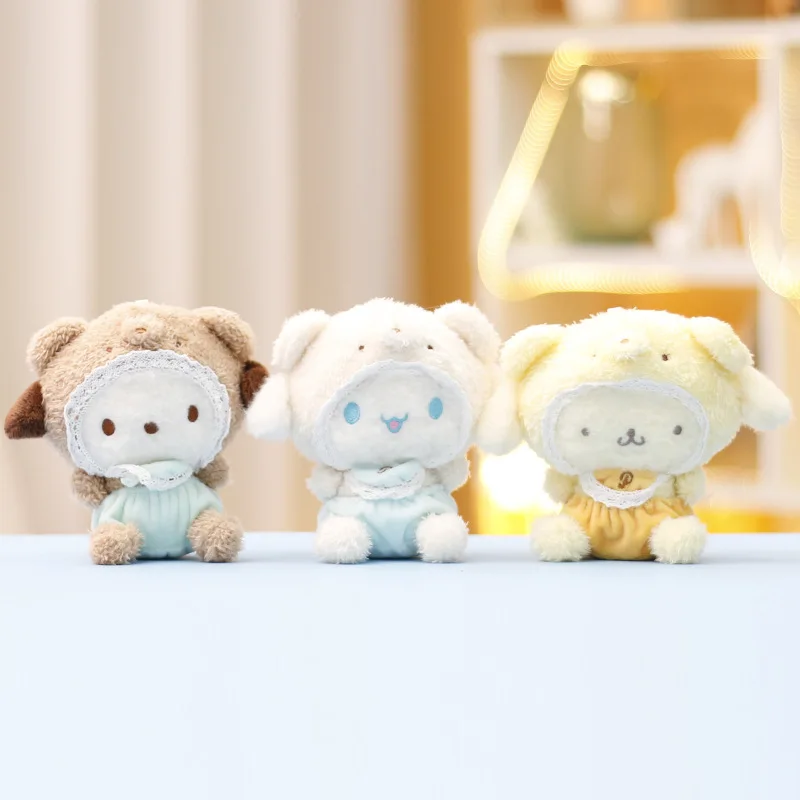 Nowy Sanrio Pompom Purin Cinnamoroll pluszowa lalka brelok dziewczyny torba brelok śliczny wisiorek akcesoria prezenty wystrój plecaka dla dzieci