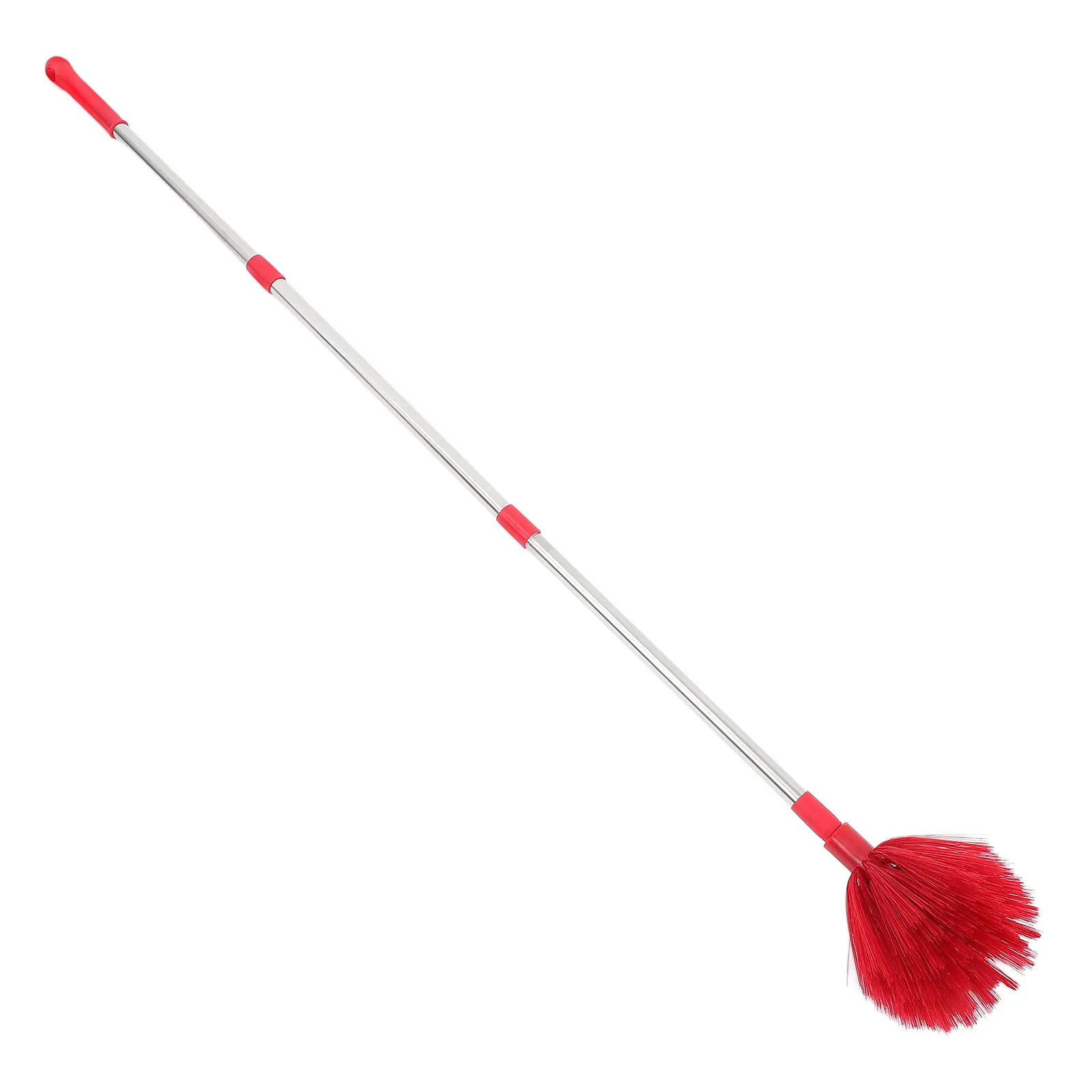 Spider Web Brush Long Handle Stainless Steel Pole Hard Bristle Cleaning Tool Ceiling Fan Window Duster Outdoor Cobweb Remover