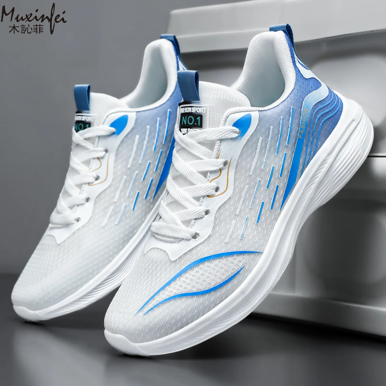

New Style Men's Lightweight Sneakers Size39-47Breathable Mesh Casual Sports Shoes Non-slip Walking Running Tennis Shoes for Male