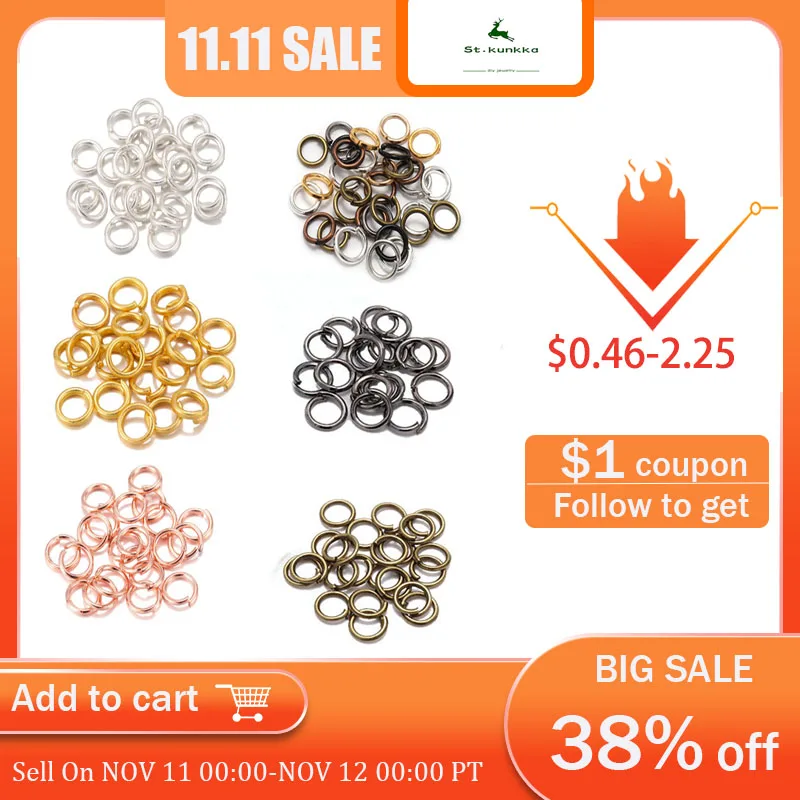 50-200 pz/lotto 4-20mm Anelli di Salto Aperti Doppi Anelli Anelli Divisi Connettori Per Gioielli Fai Da Te Che Fanno Forniture-Rame Rosso,14mm x 100pz