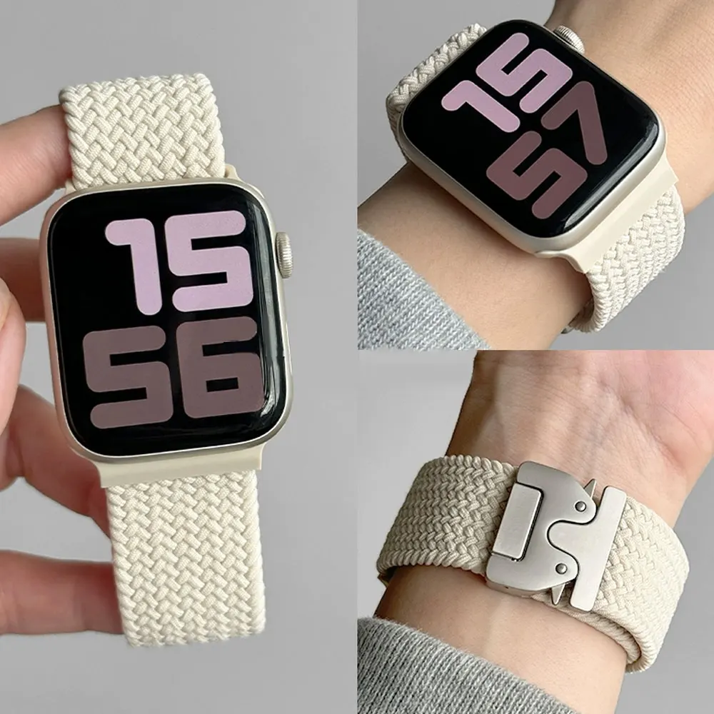 Braided Solo Loop Strap For Apple watch Band 46mm 44mm 45mm 42mm 40mm 38 41mm Ultra2 49mm Correa iwatch Series 10 9 SE 8 7 6 5 4