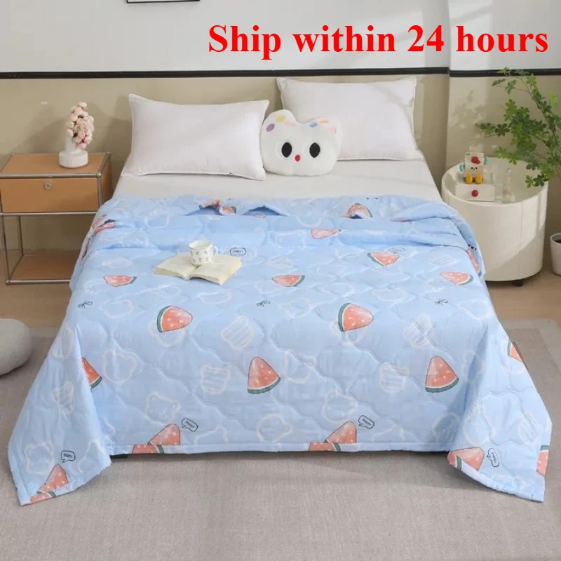 

2025 active printing summer washable summer cool quilt washed cotton summer thin quilt single double household