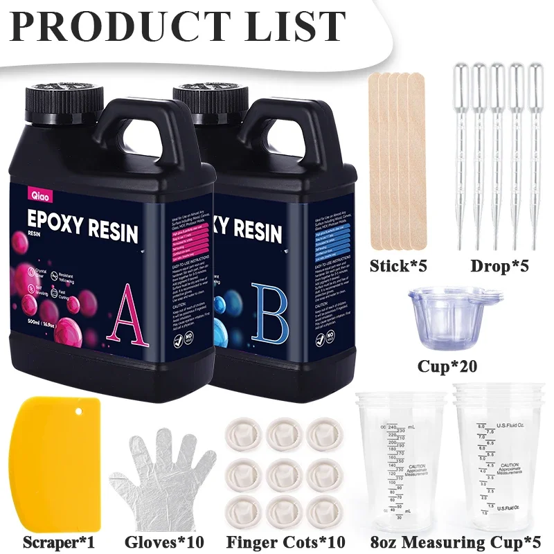 Crystal Clear Epoxy Resin Kit  Heat Resistant Fast Cure Epoxy Resin For Art, Jewelry, Wood Table Tops & DIY Coating Projects