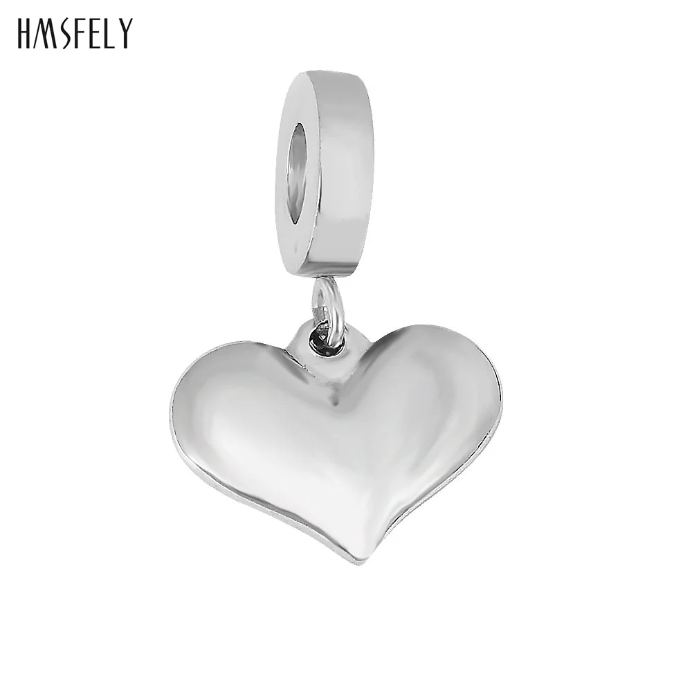 

HMSFELY Stainless Steel Heart Pendant For DIY Bracelet Necklace Jewelry Making Accessories Bracelets Parts