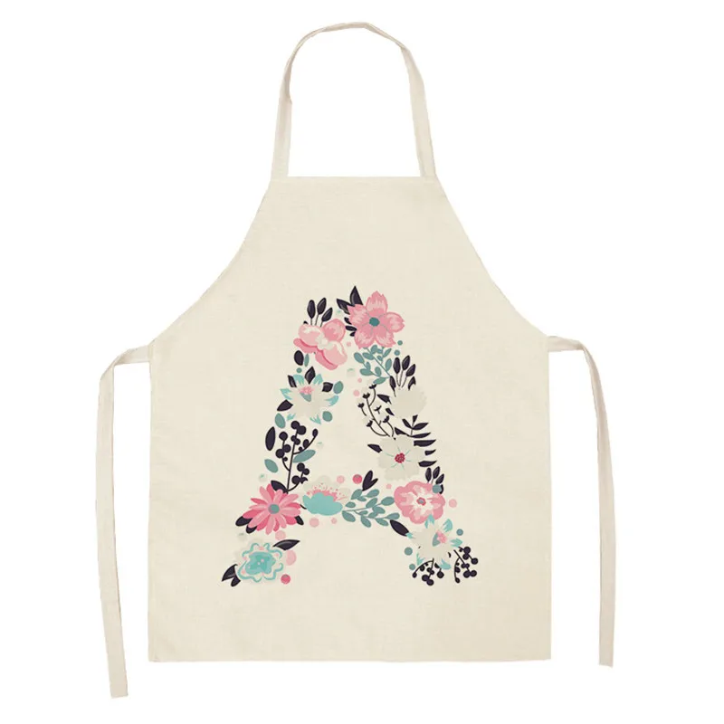 Cotton Linen Aprons Flower Aprons Letter Apron for Women Men for Cooking Home Cleaning Tools Anti-dirty Apron фартук для кухни