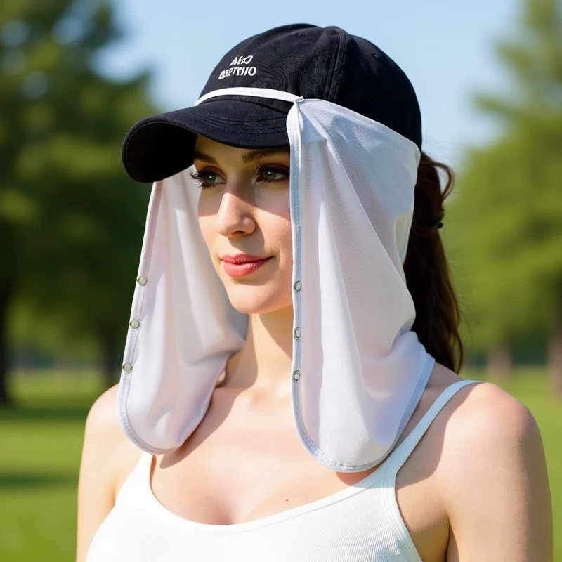 For Men UV Protection Cap Mask Silk Scarf Outdoor Neck Protection Sunscreen Veil Sunscreen Mask Anti-uv Face Cover Face Scarf