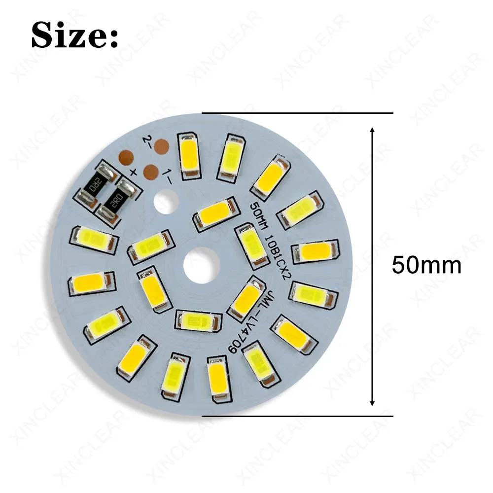 Imagem -03 - Led Smd5730 Chips 10w 5v Branco Quente Duas Cores Diâmetro 50 mm Lâmpada Conta Fonte de Luz Placa Adequado para Faça Você Mesmo Spotlight Downlight 10 Pcs