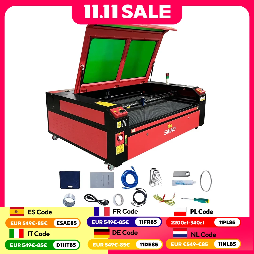 Laserowy grawer laserowy SIHAO CO2, 50/60/80/100/130W maszyna do grawerowania do grawerowania na drewnie