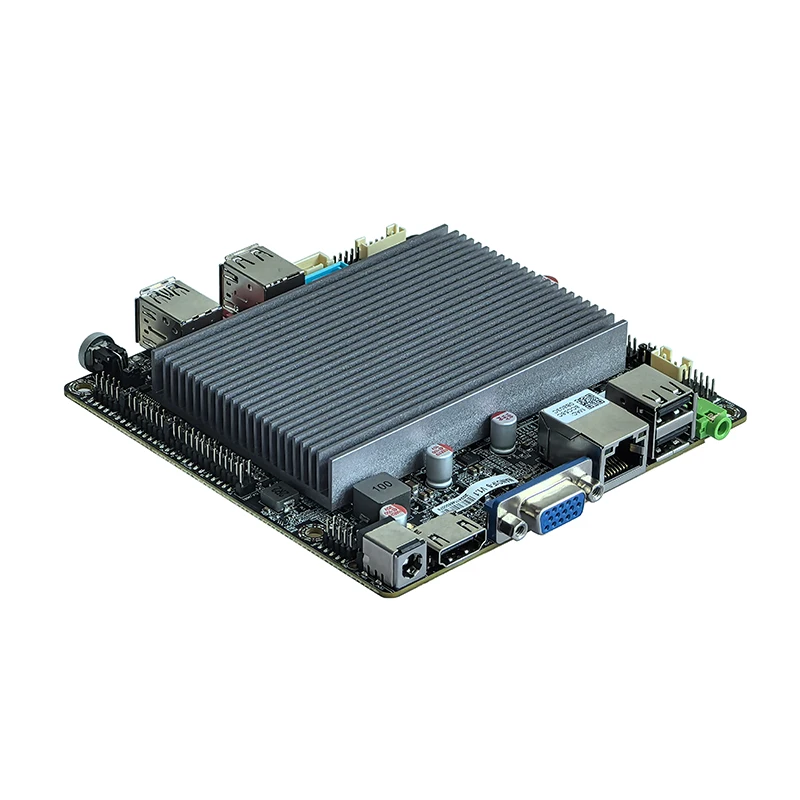 ELSKY Горячая распродажа: Материнская плата NANO-ITX со встроенным процессором N100, опционально с вентилятором или без, 2*COM, 1*LAN/2*LAN, широкий диапазон напряжения 12-24В
