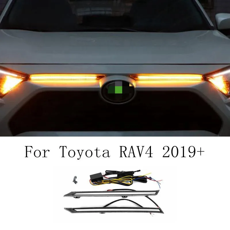 Capota del coche luz diurna para Toyota RAV4 2019, 2020, 2021, 2022 Dual-color impermeable de conducción con lámparas de señal