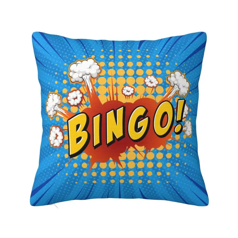 Hot Game Bingo Throw Pillow Case 50*50cm for Living Room Cushion Cover Velvet Polyester Pillowcase Double-sided Printing