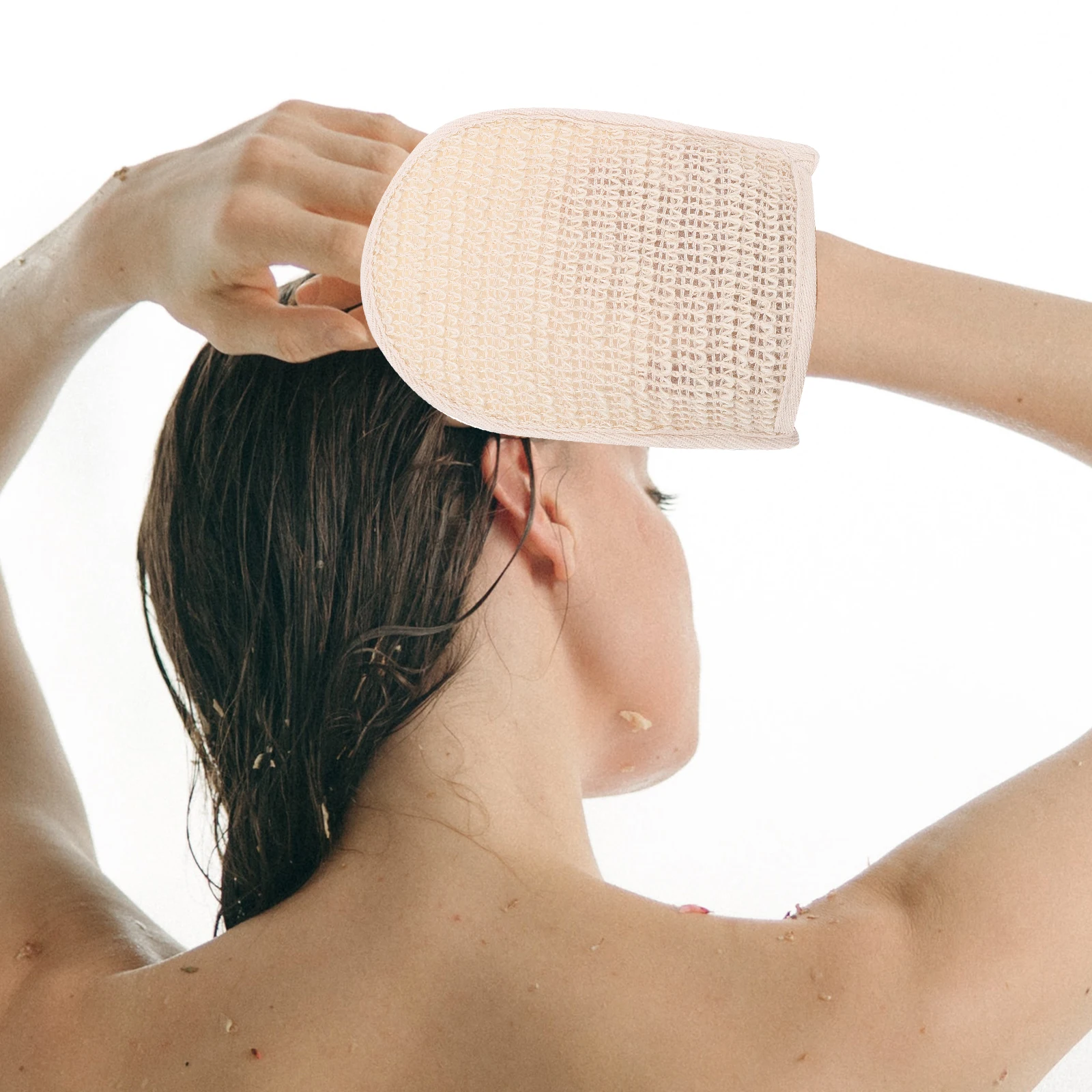 

2 pcs Cotton Linen Shower Gloves Exfoliating Scrub Bath Flower Women Dual-sided Premium Material Safe Long Use Body Washing Rich