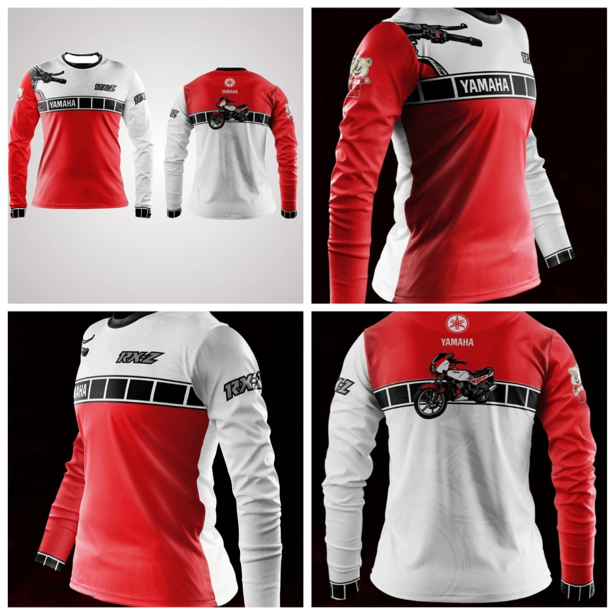 

HOT New Popular Yamaha Long Sleeve T-shirt Spring and Autumn Motorcycle Fans Team Uniform Adult and Children's Same T-shirt