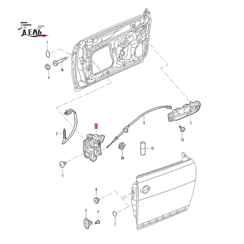 

AEA6-Front Door Lock Actuator Latch Block Mechanism For VW Golf Jetta Beetle Polo Skoda Seat 09-19