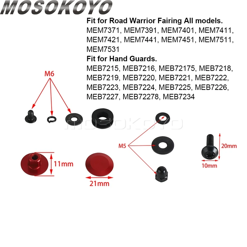 T25 Front Fairing Windshield Bolt Screw Hand Guard Bolts Bushing Inserts For Harley Dyna Softail Street Bob FXBB FXDB Club Style