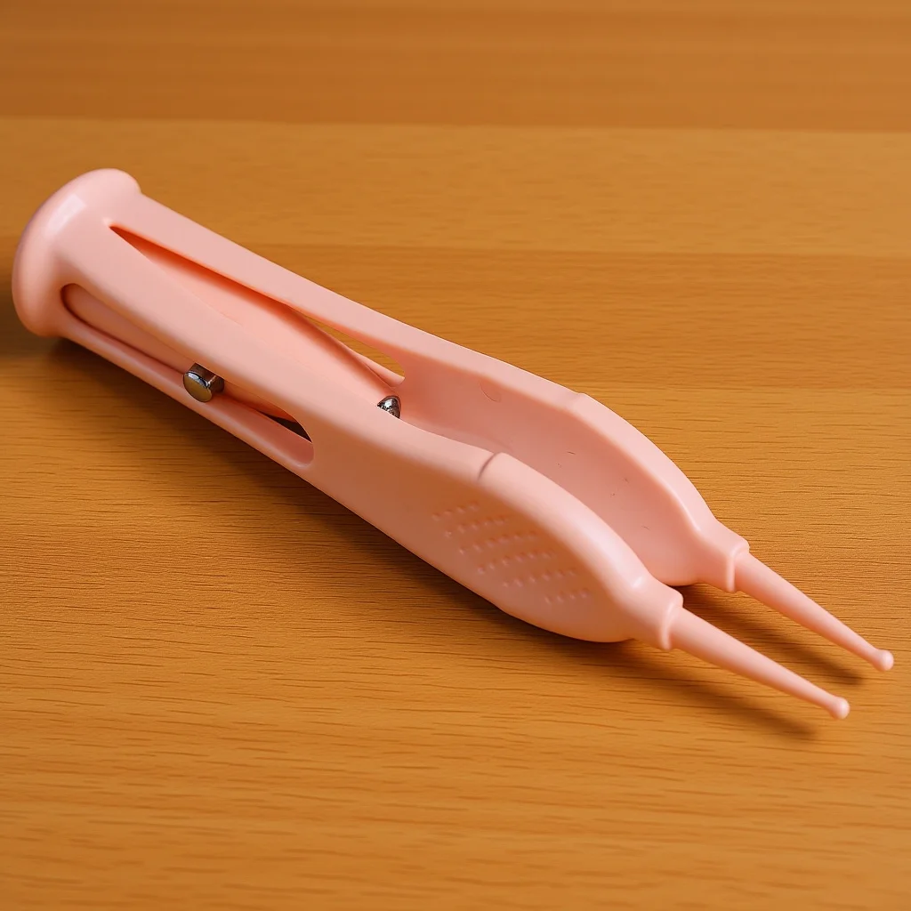 

Nose Tweezer Stainless Steel Led Light Anti Skid Handle For Baby Ear Navel Eye Cleaning Tool Pink Infant Care