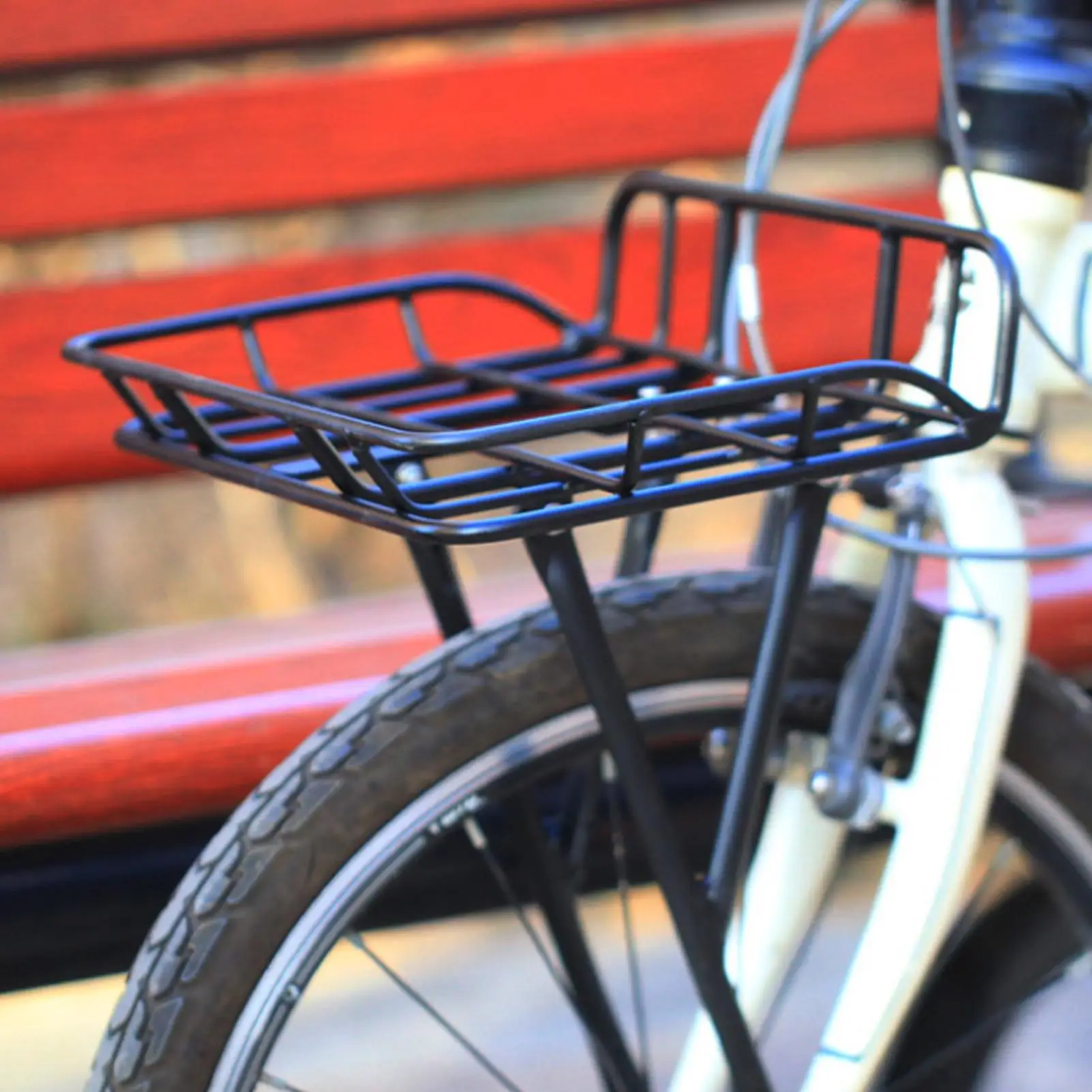 Cesta Delantera para Bicicleta de Liberación Rápida, Cesta de Carga Metálica de Gran Capacidad para Ciclismo de Carretera y Montaña, Compras, Uso Diario y Actividades al Aire Libre