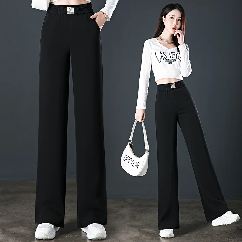 High-Quality Chiffon High Waist Wide Leg Pants Spring/Summer High Waist Drop Thin Pants 2023 New Casual Versatile Floor Towers