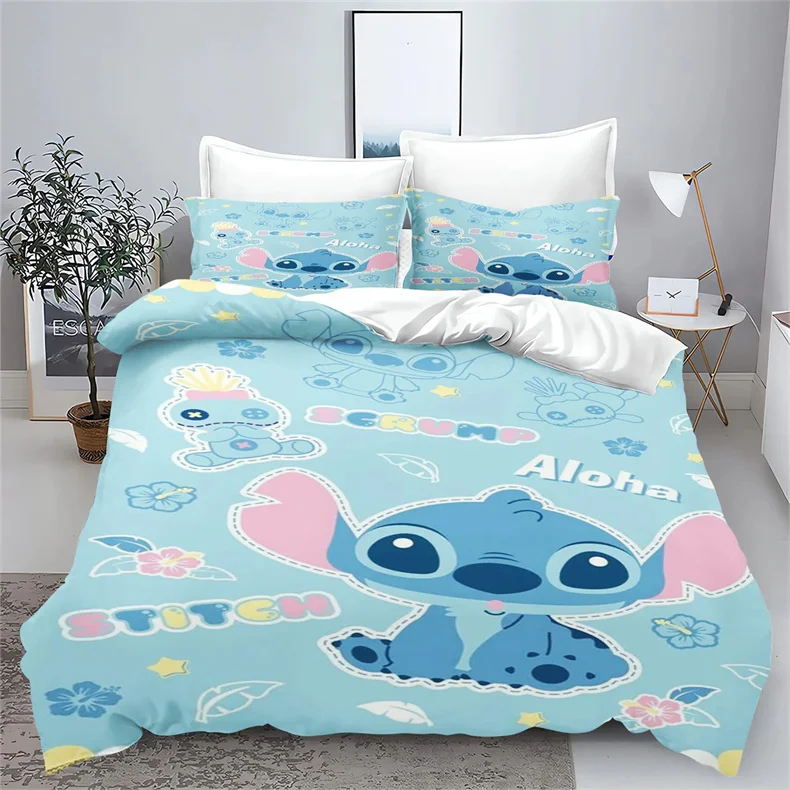 

Stitch Duvet Set Bedding King Size Luxury Cover 3-Piece 1 Quilt Children 100% Polyester Christmas Present Decorate Bedroom