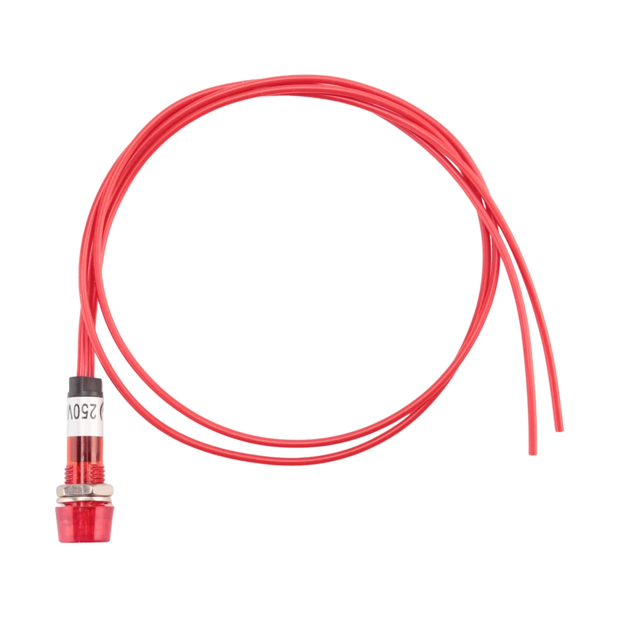 Lámpara de señal piloto con indicador de neón, luz roja, cables AC 250V w2