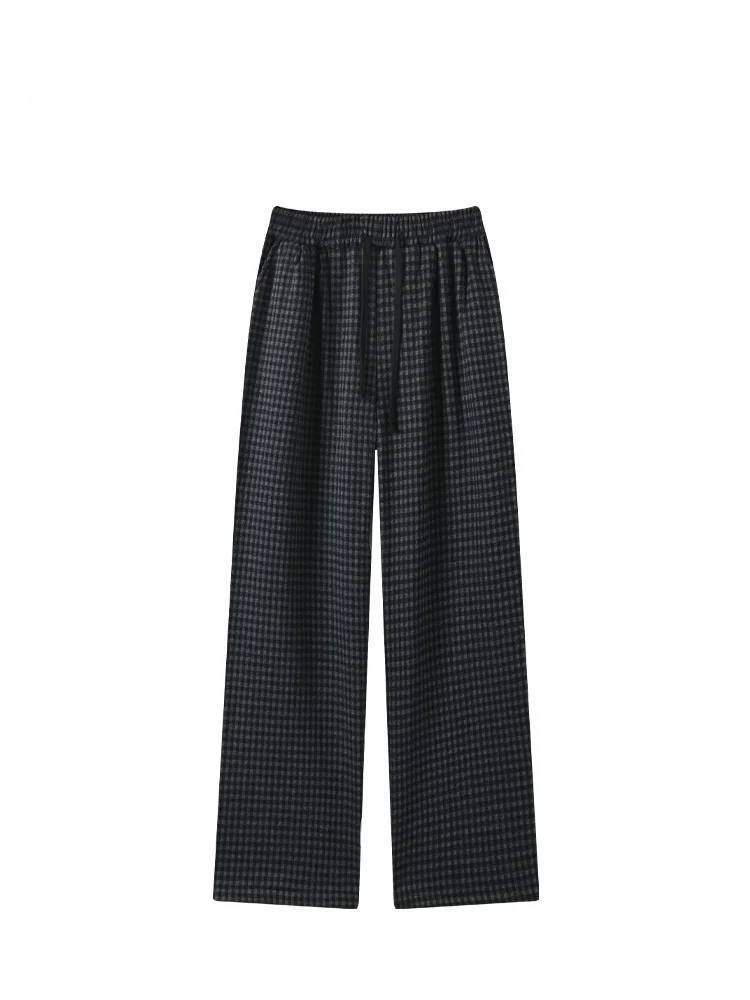 

High Waist Fleece Lined Straight Leg Pants Women's plus Size Warm Trousers Korean Style Winter Fashion plus Size Ladies