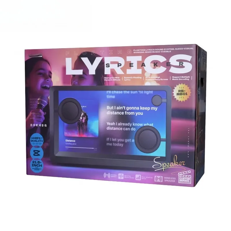 2.1 Inch Emotional Screen Wireless Speaker Dual Drivers Anti-magnetic Floating Lyrics App Custom Audio