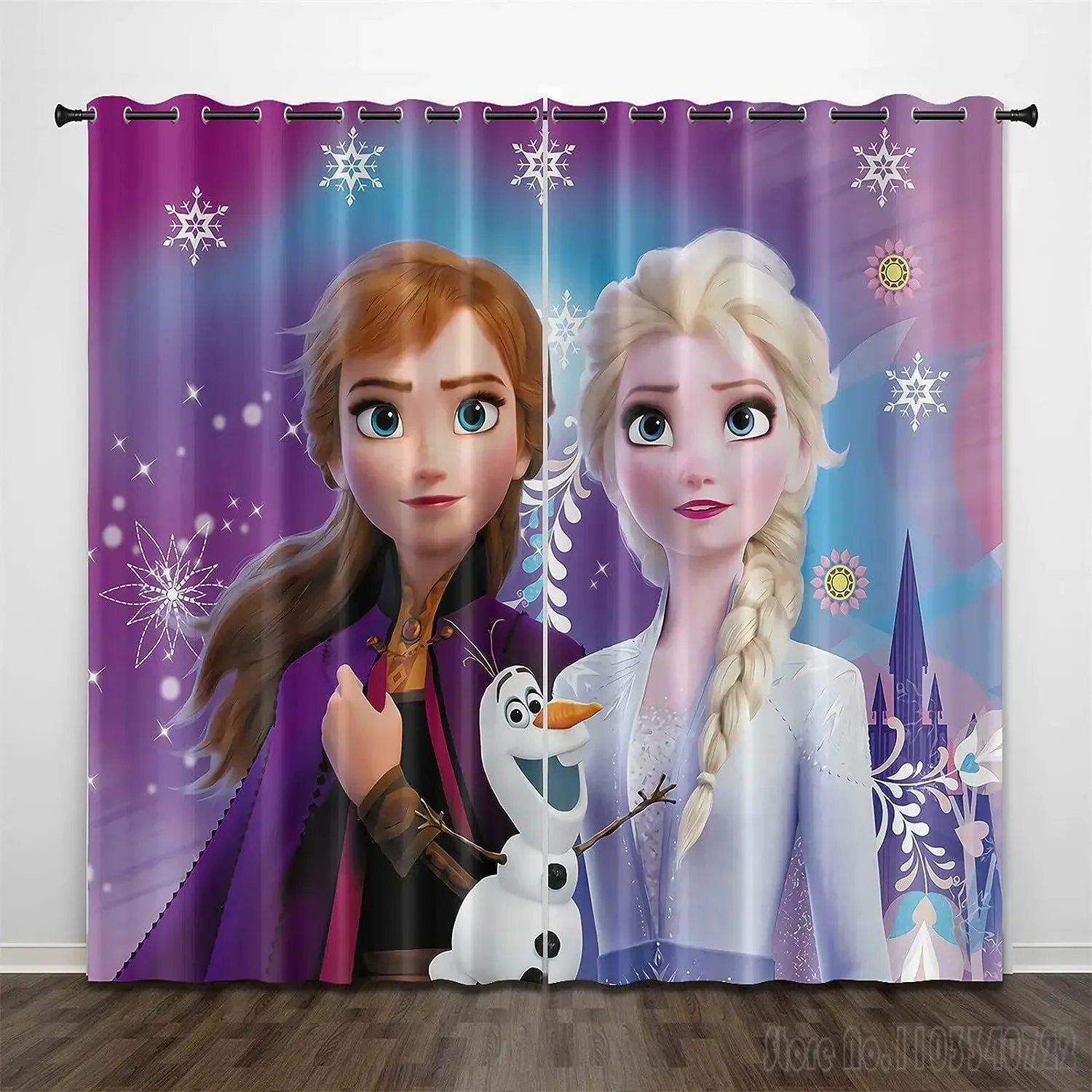 Imagem -06 - Disney-frozen Princesa Anna e Elsa Personalizado 3d Imprimir Cortinas Blackout Pet Janela Cortina Sala Decoração Quarto Presente Kids Novo