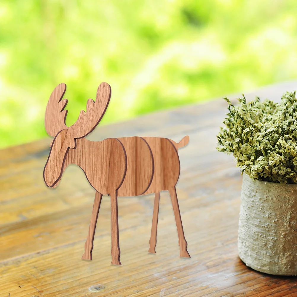 

Wooden Christmas Deer Elk Decoration Home Xmas Living Room Bedroom Party Wall Door Garage Classroom Decor Small Size Coffee