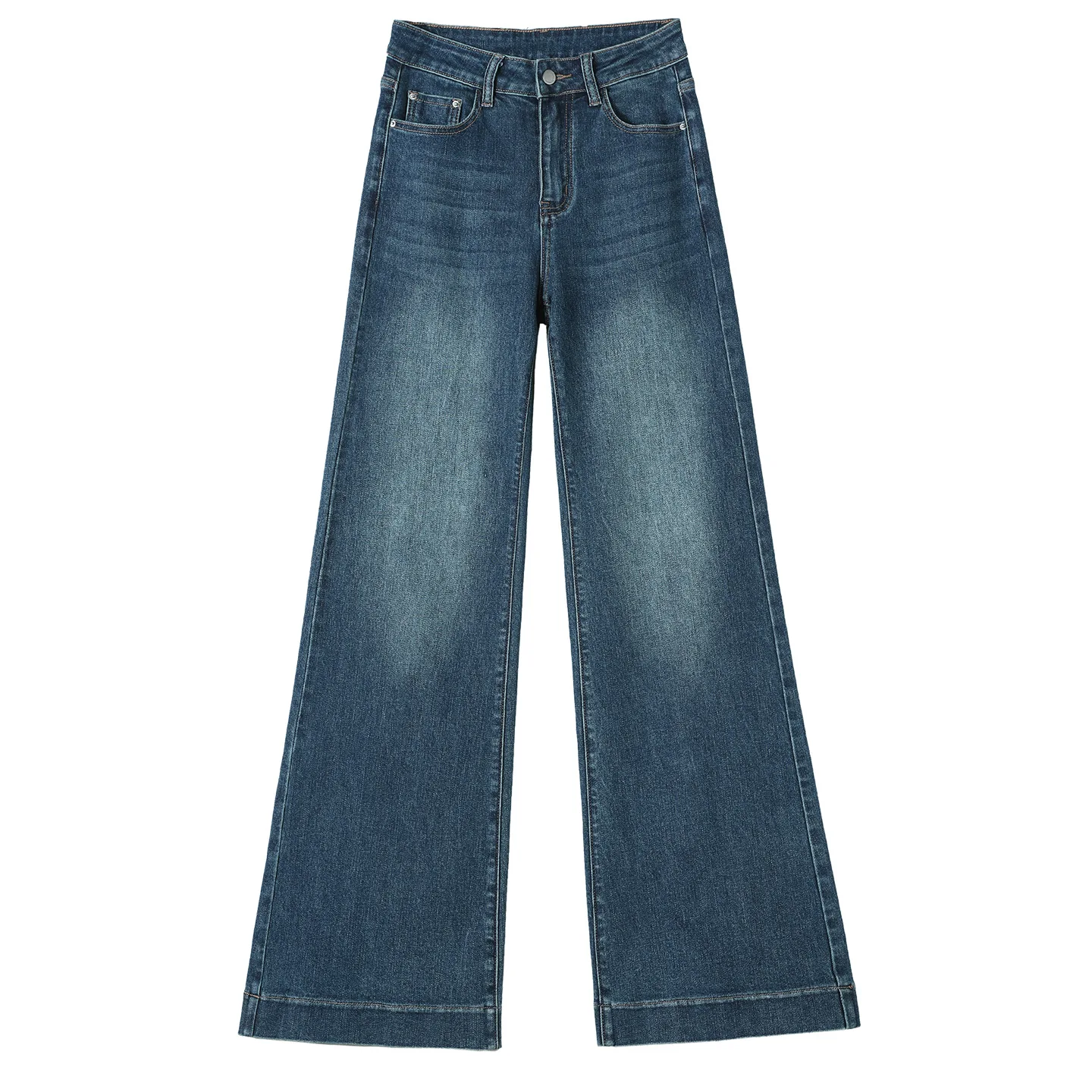 Ins Popular Korean Loose Ramie Palazzo Trousers, Spring Autumn Natural Texture All-Match Daily Walking Casual Pants